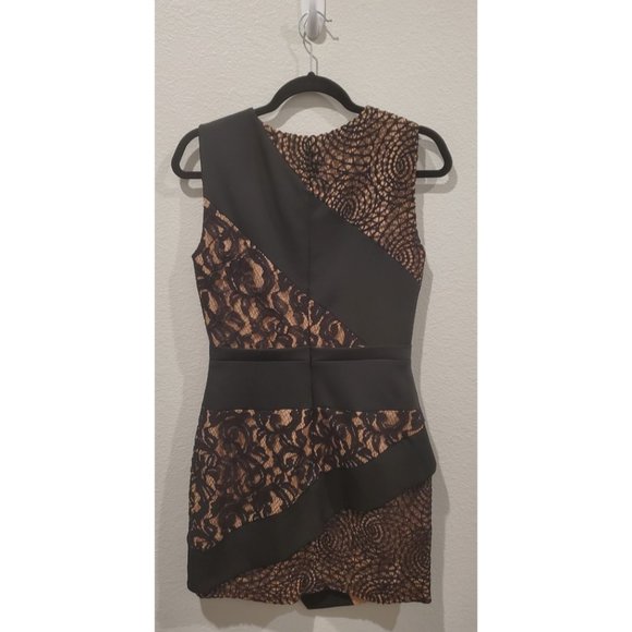 BCBGMAXAZRIA Black and Nude Lace Cocktail Dress - Picture 2 of 3